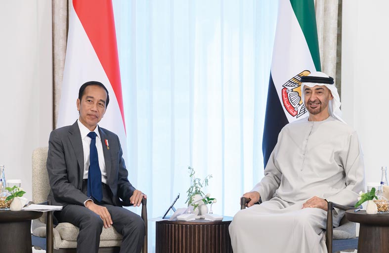 رئيس الدولة يبحث مع الرئيس الإندونيسي علاقات التعاون والقضايا الإقليمية والدولية 