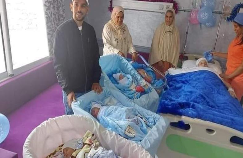 عشرينية تضع 4 توائم