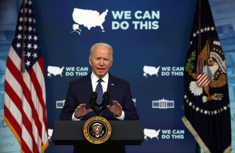  بايدن يشيد بالتقدم المحرز في مواجهة الفيروس  