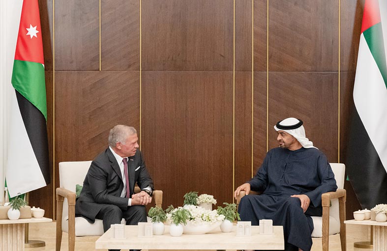 رئيس الدولة وملك الأردن: استقرار سوريا مصلحة إستراتيجية عربية وللمنطقة عامة 