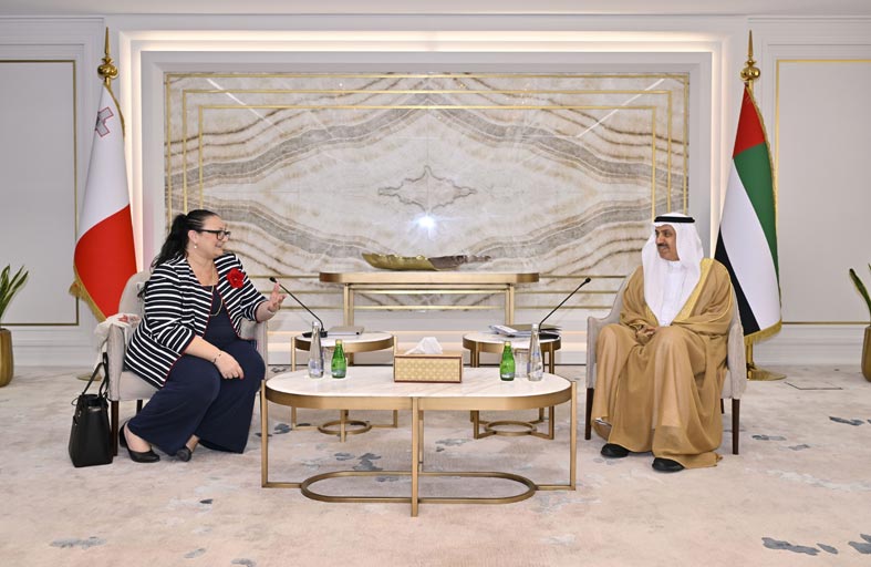 صقر غباش يبحث مع سفيرة مالطا تعزيز العلاقات الثنائية