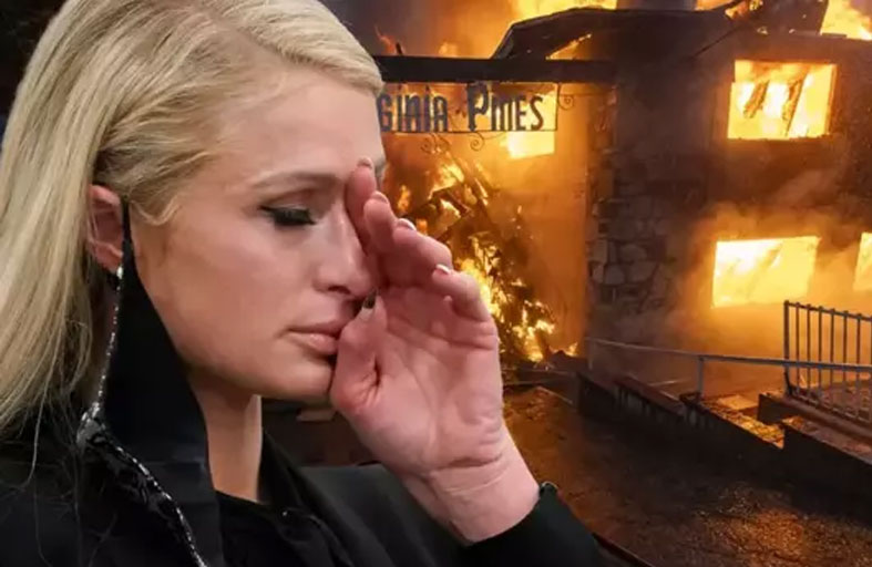 باريس هيلتون بالدموع تشاهد منزلها يحترق 