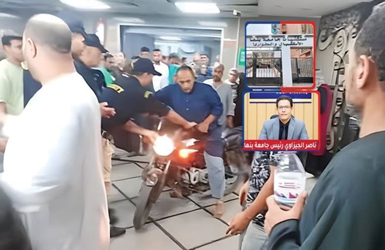 يقتحم مبنى مستشفى بدراجة نارية 