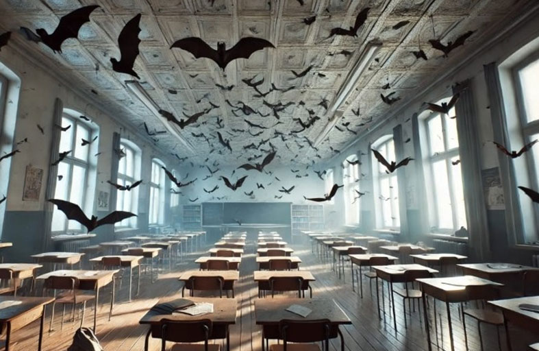 خفافيش تقتحم مدرسة وتتسبب في حالة طوارئ بيئية