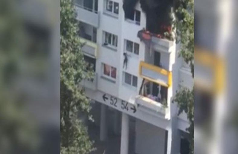 إنقاذ «مخيف» لطفلين بعد اشتعال شقتهما