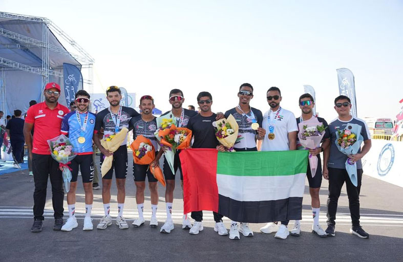 17 ميدالية ملونة حصاد منتخب الإمارات للدراجات الهوائية في البطولة العربية بالعراق