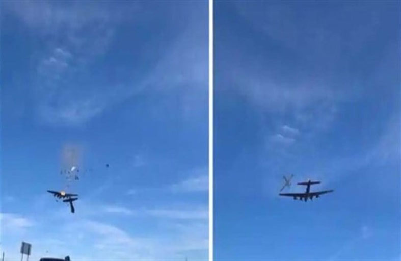 اصطدام طائرتين خلال عرض جوي