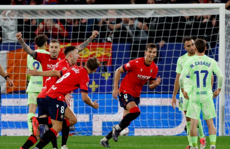 سقوط مفاجئ لبرشلونة أمام أوساسونا في الليغا 