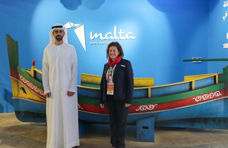 عمر سلطان العلماء يزور جناح مالطا في إكسبو 2020