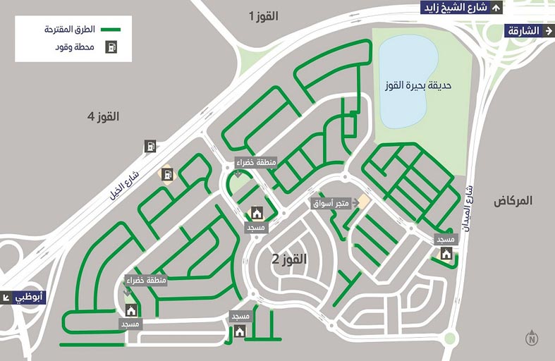طرق دبي ترسي عقد تنفيذ طرق  داخلية في القوز الثانية بطول 16 كم