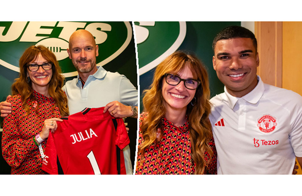 جوليا روبرتس تحصل على قميص مانشستر يونايتد