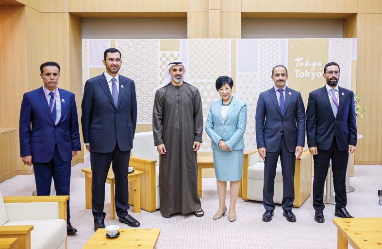 خالد بن محمد بن زايد يلتقي حاكمة طوكيو