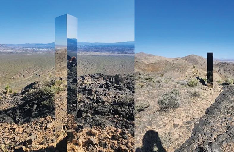 اكتشاف عمود غامض برّاق في لاس فيغاس