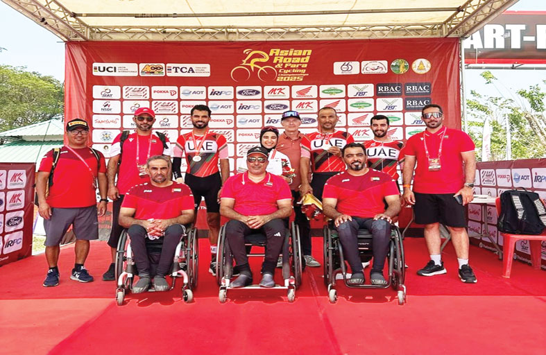 ذهبية وفضيتان لمنتخب الإمارات في بطولة آسيا للدراجات لأصحاب الهمم