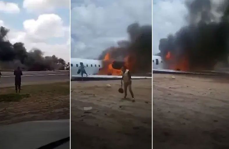 اشتعال طائرة وزير كونغولي ونجاته بأعجوبة