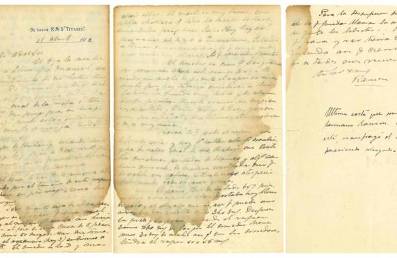 آخر رسالة من أحد ركاب تايتانيك للبيع