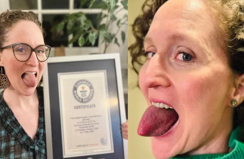 تدخل غينيس بسبب لسانها