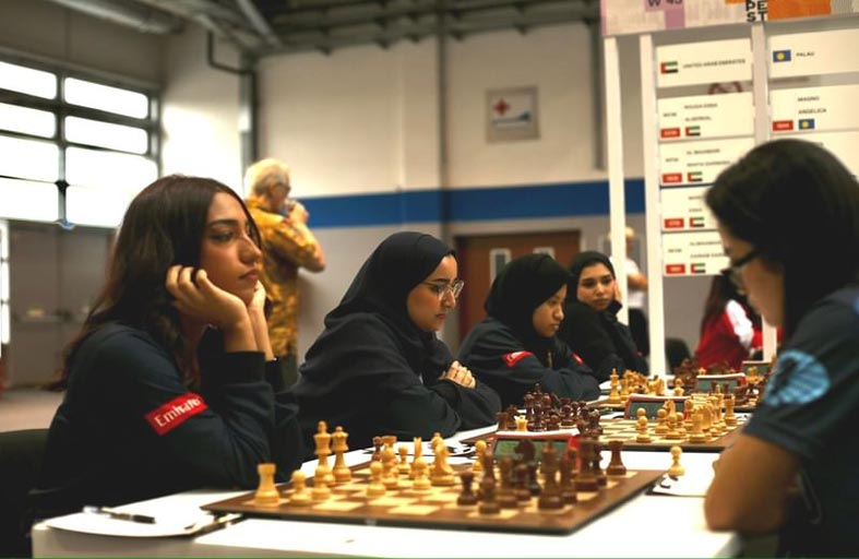 منتخب الإمارات للسيدات يفوز على بالاو في أولمبياد الشطرنج