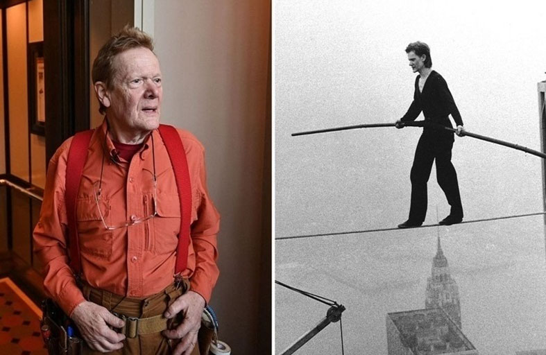 سبعيني يمشي على الحبل بين برجي مركز التجارة العالمي