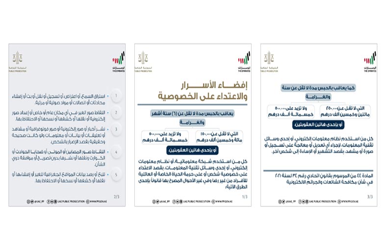 النيابة العامة للدولة توضح عقوبة الاعتداء على الخصوصية باستخدام شبكة معلوماتية