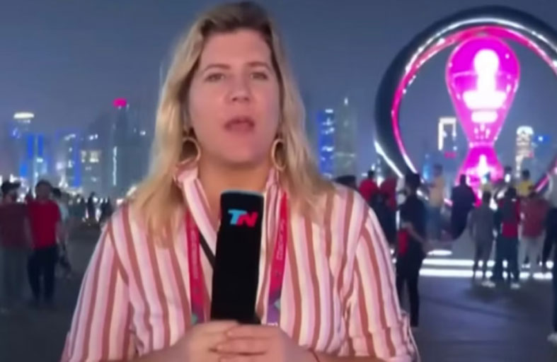 مراسلة تلفزيونية تتعرض للسرقة على الهواء 