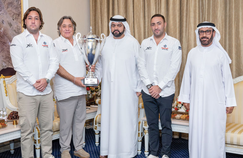 محمد الشرقي يستقبل فريق الفجيرة للزوارق السريعة لفوزه ببطولة العالم لسباقات الإكس كات 2024