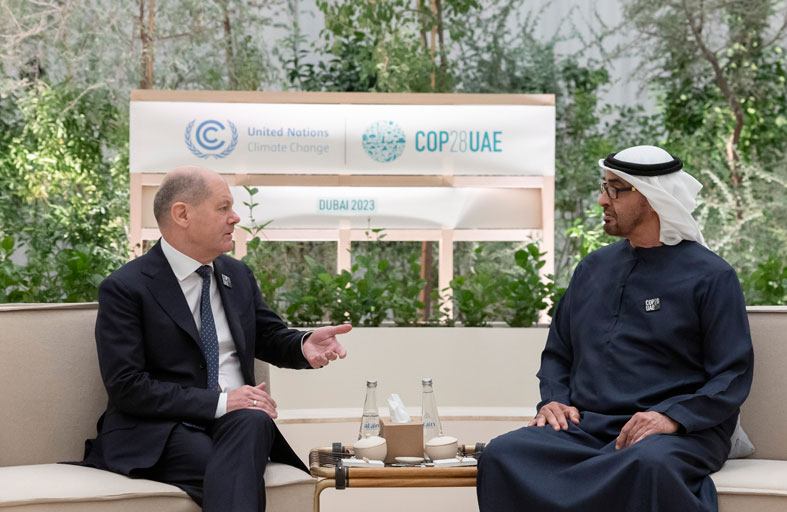 رئيس الدولة يلتقي المستشار الألماني والرئيس الصربي ورئيس الوزراء الألباني المشاركين في COP28