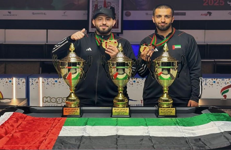 8 ميداليات لمنتخب الإمارات بكأس الاتحاد العربي للبلياردو والسنوكر
