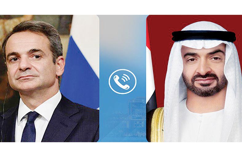 محمد بن زايد ورئيس الوزراء اليوناني يبحثان هاتفيا علاقات البلدين
