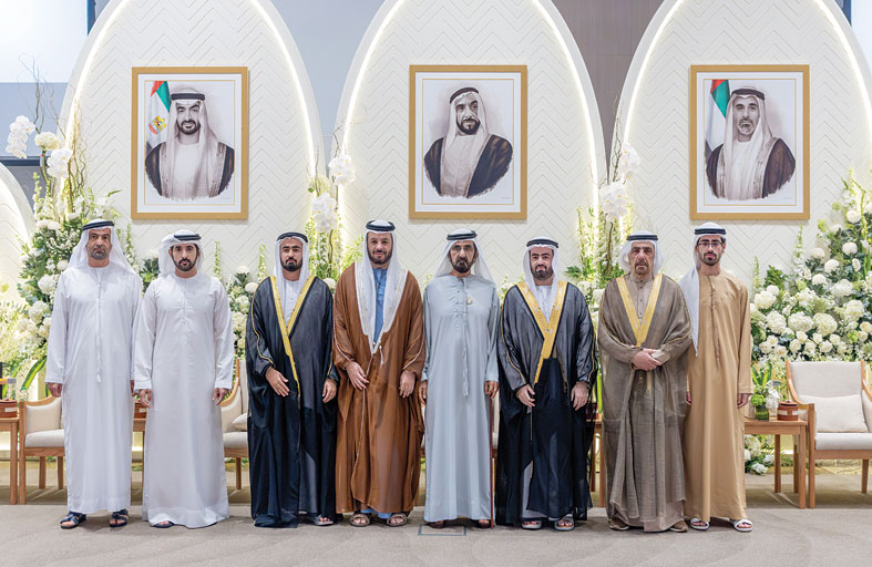 محمد بن راشد يحضر أفراح البناي والزرعوني والخوري في أبوظبي يرافقه حمدان بن محمد