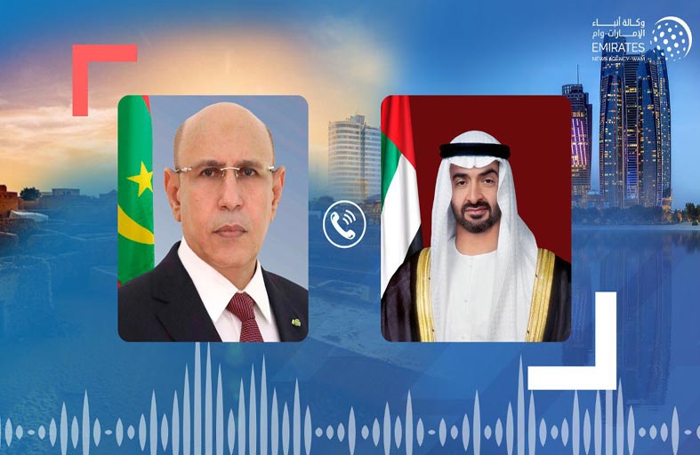 محمد بن زايد يتلقى اتصالا هاتفيا من الرئيس الموريتاني استنكر خلاله اعتداءات ميليشيا الحوثي الإرهابية على مناطق ومنشآت مدنية في الإمارات