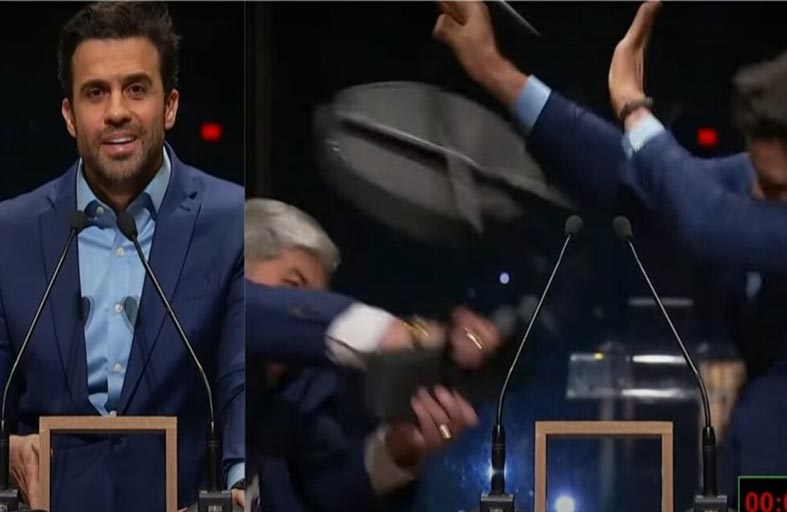 مرشح برازيلي يضرب منافسه بكرسي حديدي!