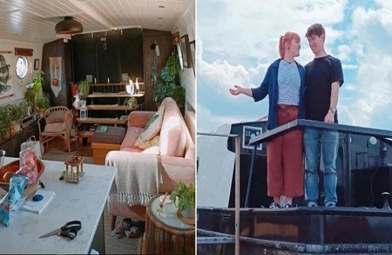 يخفضان فواتيرهما الشهرية بالعيش في قارب