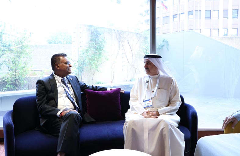 صقر غباش يبحث تعزيز علاقات التعاون البرلمانية مع رئيس الجمعية الوطنية في غيانا 