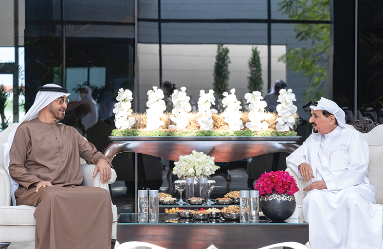 محمد بن زايد يلتقي حاكم عجمان ويتبادلان الحديث حول القضايا التي تهم الوطن والمواطنين 