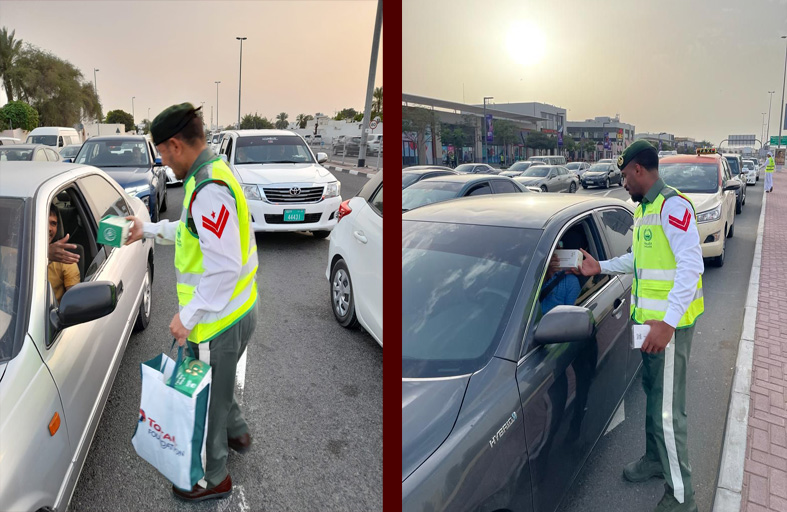 شرطة دبي توزع 89 ألفاً و900 وجبة إفطار على مستخدمي الطريق