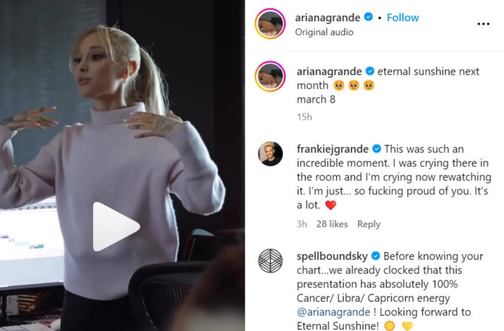 بالدموع.. أريانا غراندي تروّج لألبومها الجديد