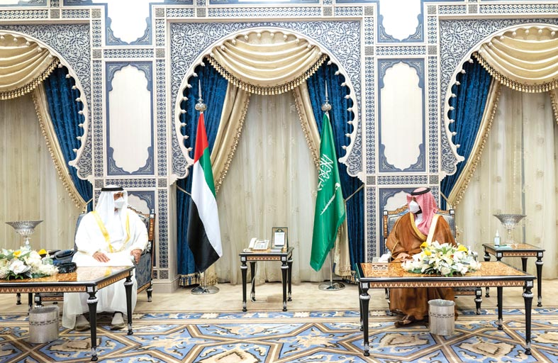محمد بن زايد ومحمد بن سلمان يبحثان العلاقات الأخوية والتطورات الإقليمية والعالمية