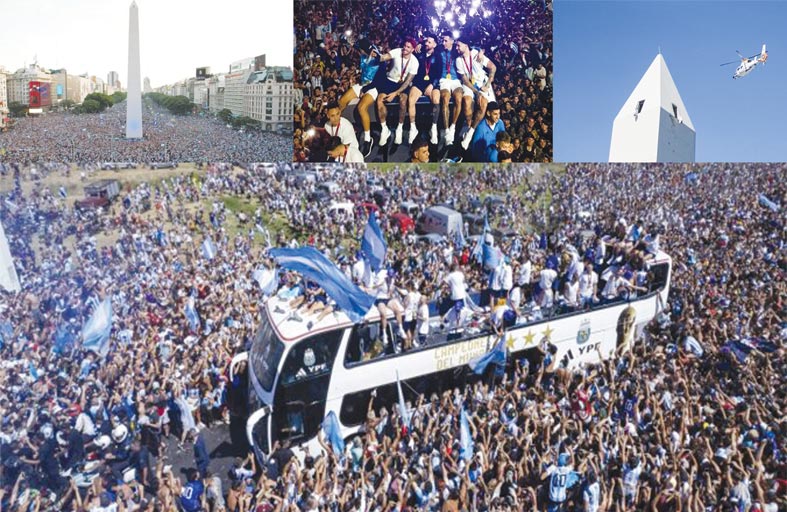 مروحية تنقل اللاعبين الأرجنتينيين بعد توقف الحافلة! 