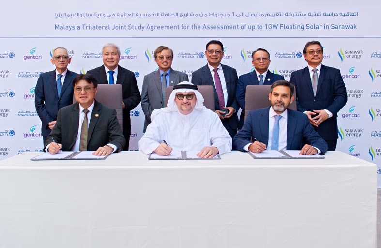 مصدر وساراواك إنرجي وجينتاري تتعاون لدراسة جدوى إنشاء محطة طاقة شمسية عائمة في ماليزيا