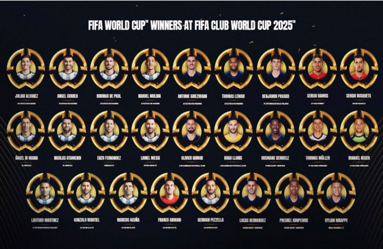الفيفا يعلن مشاركة 26 لاعبا من أبطال كأس العالم بمونديال الأندية 2025