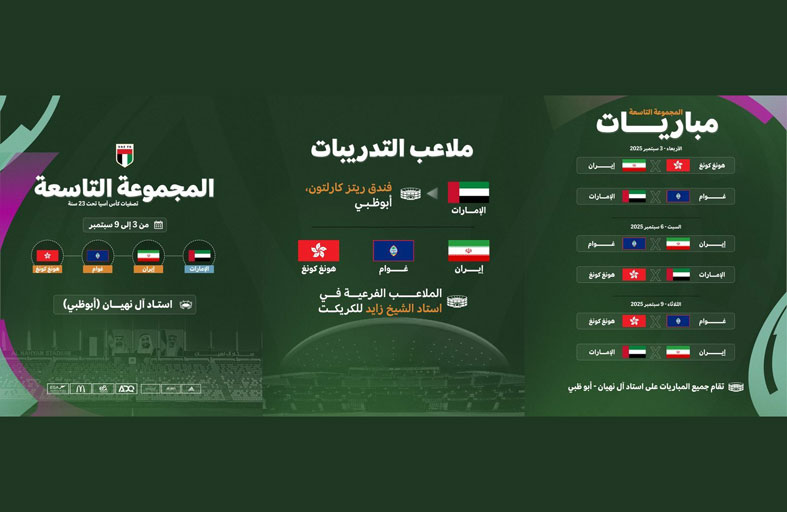 اتحاد الكرة يعلن جدول مباريات المجموعة التاسعة للتصفيات الآسيوية