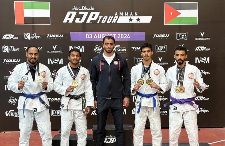 شرطة أبوظبي تحصد 7 ميداليات في بطولة الجوجيتسو بالأردن