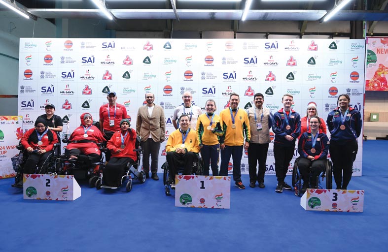 3 ميداليات للإمارات بكأس العالم لرماية أصحاب الهمم في نيودلهي