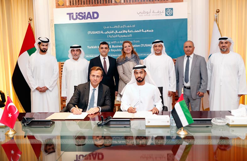 غرفة أبوظبي توقع اتفاقية تعاون مع جمعية الصناعة والأعمال التركية 
