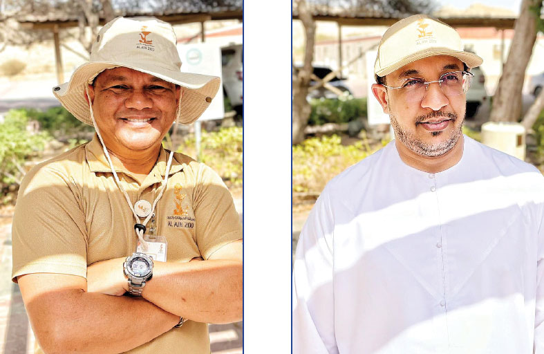 حديقة الحيوان بالعين توزع قبعات وقائية على موظفيها