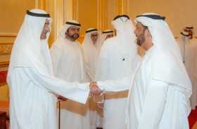 حمد الشرقي يواصل استقبال المهنئين بشهر رمضان بحضور ولي عهد الفجيرة