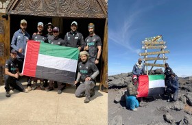 شباب إماراتيون يرفعون راية الوطن على قمة كليمنجارو الأعلى في أفريقيا