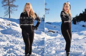 ريبيل ويلسون تستعرض على الثلج