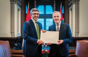 رئيس الدولة يبعث رسالة خطية إلى رئيس وزراء كندا سلمها عبدالله بن زايد